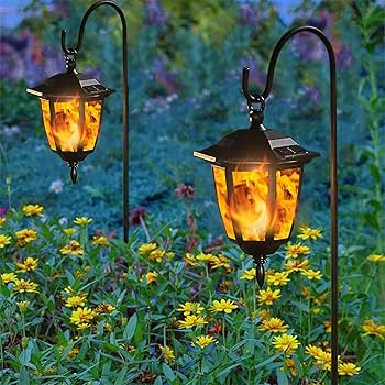 Dynaming 4 Pack Solar Flame Hanging Lights Outdoor, Solar